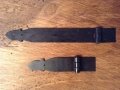 Black forged strap hinges